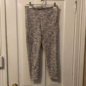 GAP Fit Black, White, and Light Pink Striped Leggings
